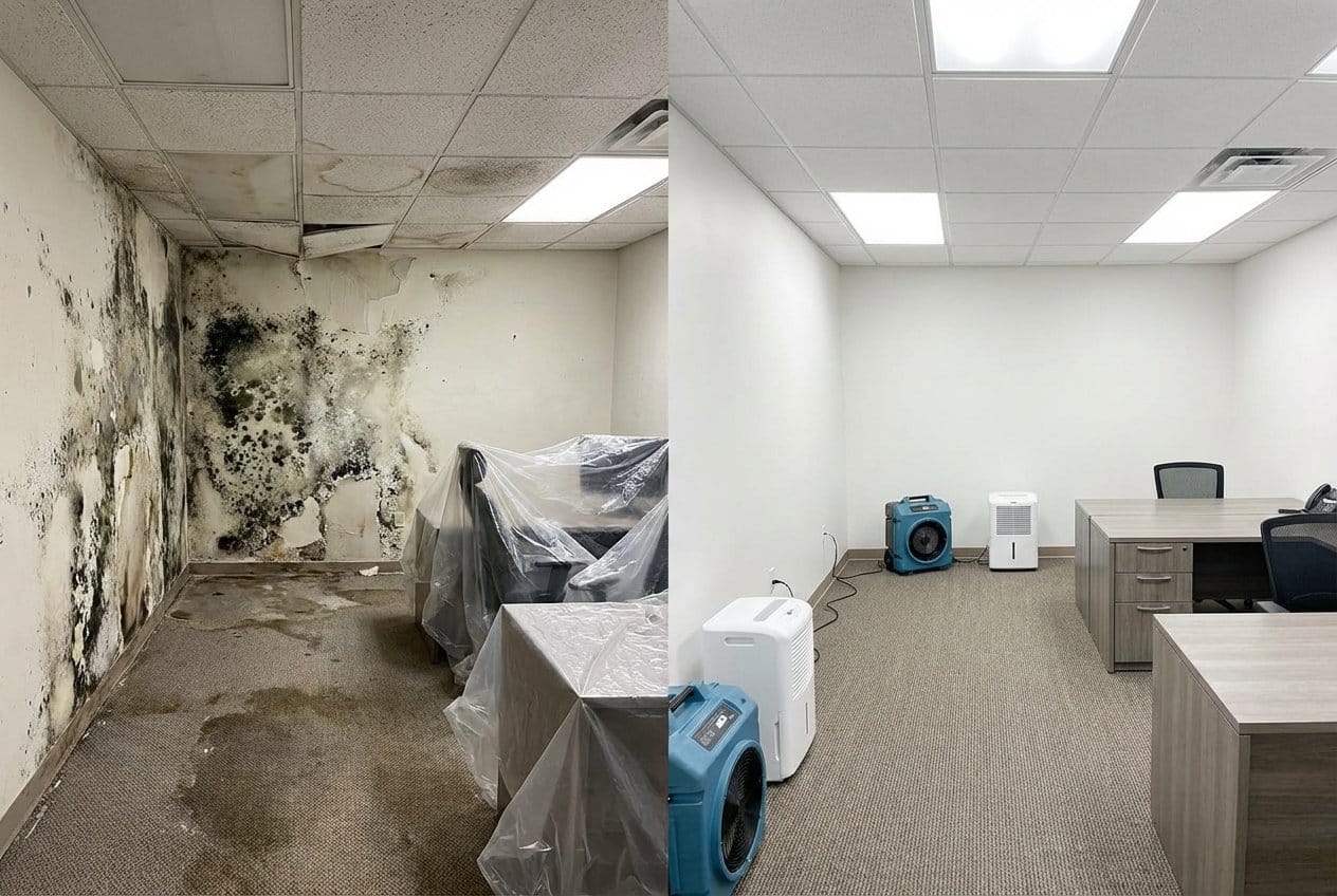 Bathroom & Kitchen Mold Removal restoration — commercial office space of commercial property in Alpine, NJ