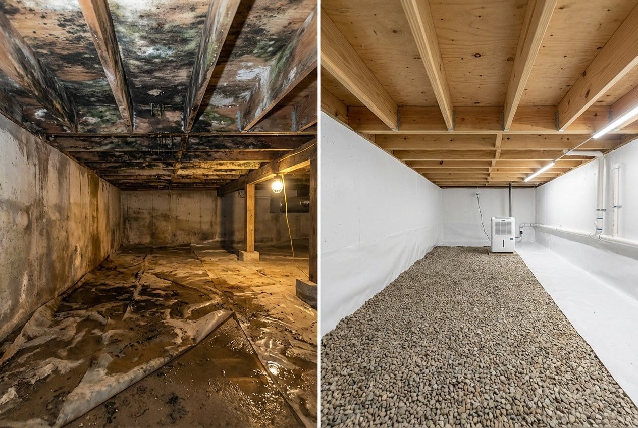 Post-Remediation Cleaning & Clearance restoration β crawl space of bungalow in Alpine, NJ